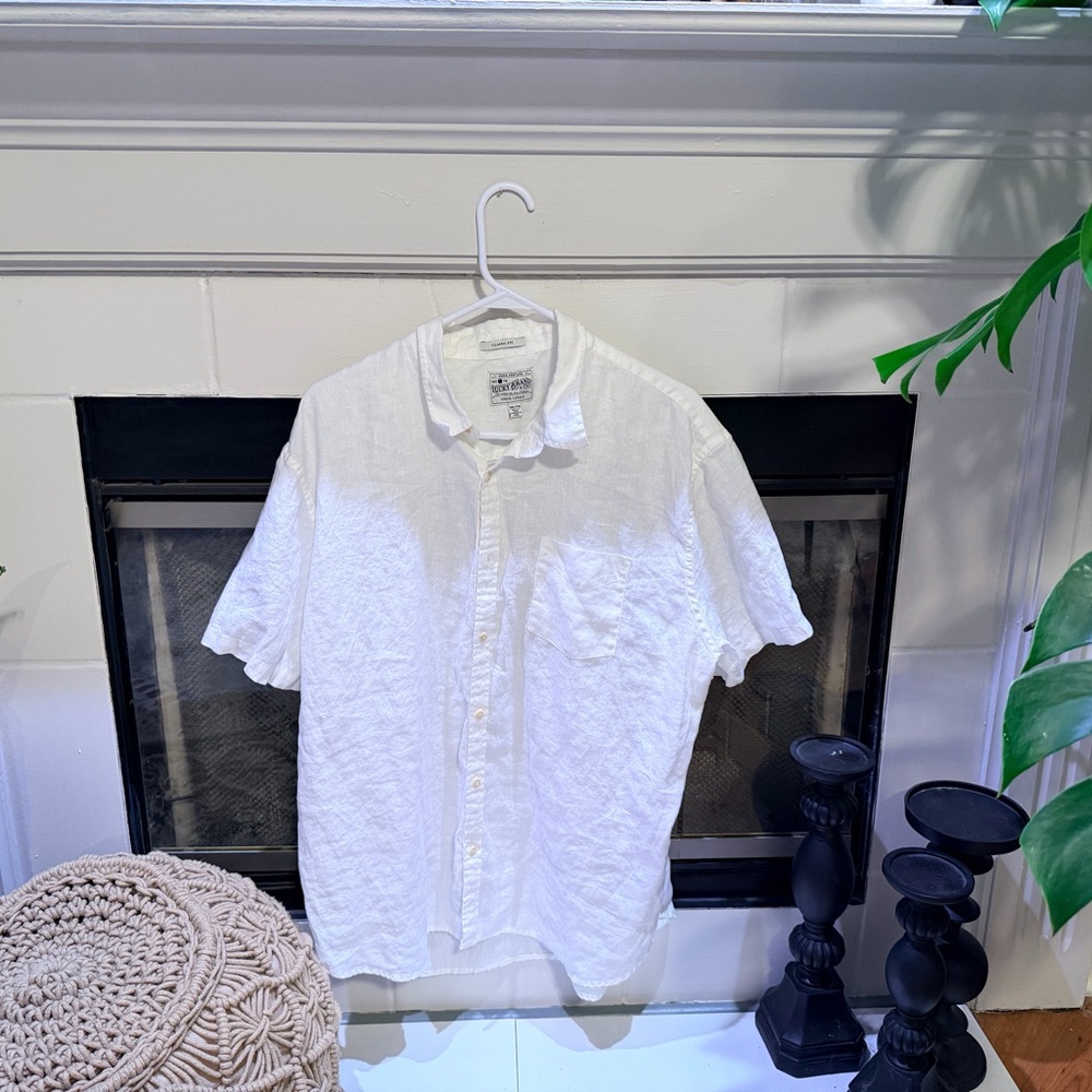 Lucky Brand White Casual Button Down Shirt